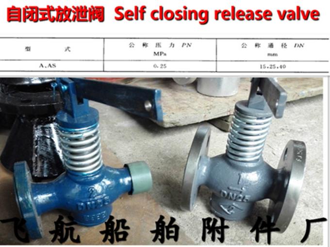 Cast steel self closing type discharge valve