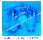 DOUBLE BARREL OIL FILTER, DUPLEX DUPLEX OIL FILTER FR LUBRICATING OIL PRESS-IN PUMP  MODEL:FH-65A H-TYPE JIS F7208