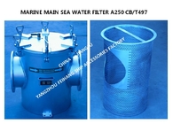 MARINE MAIN SEA WATER FILTER A250 CB/T497-1994，Body - carbon steel galvanized Filter element - stainless steel