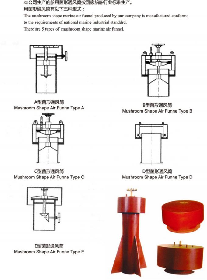 Marine type A internal opening and closing ventilator, mushroom vent head, mushroom ventilator