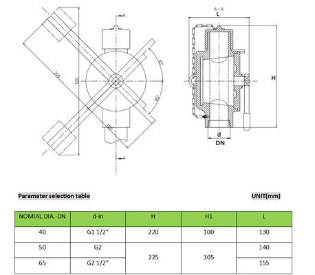 BRONZE SOUNDING SELF CLOSING VALVE OF SEWAGE TANK DN65 CB / T3778-99