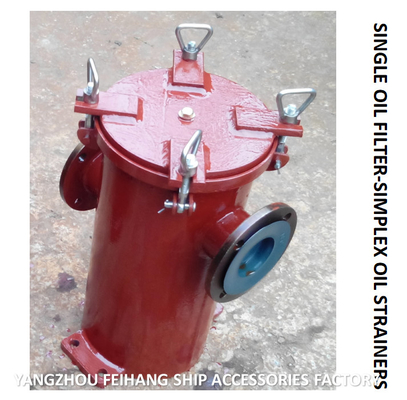 SINGLE OIL FILTER-SIMPLEX OIL STRAINERS BODY - CAST IRON FILTER CARTRIDGE - STAINLESS STEEL