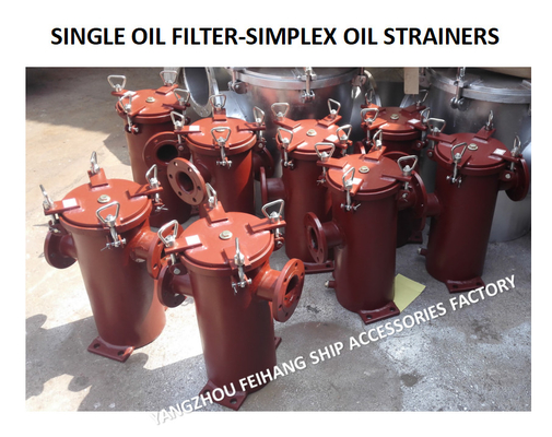 SINGLE OIL FILTER-SIMPLEX OIL STRAINERS BODY - CAST IRON FILTER CARTRIDGE - STAINLESS STEEL