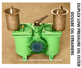 DOUBLE CRUDE OIL FILTER FOR DIESEL OIL SEPARATOR INLET MODEL： AS80-0.4/0.22 CB / T425-1994 BODY: CAST IRON FILTER CARTRI