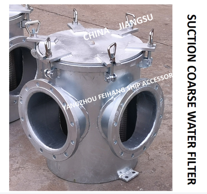 RIGHT ANGLE SUCTION COARSE WATER FILTER FOR BALLAST FIRE FIGHTING SYSTEM BLS250 CB / T497-2012 BODY CARBON STEEL GALVANI