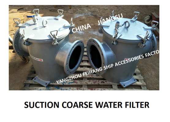 RIGHT ANGLE SUCTION COARSE WATER FILTER FOR BALLAST FIRE FIGHTING SYSTEM BLS250 CB / T497-2012 BODY CARBON STEEL GALVANI