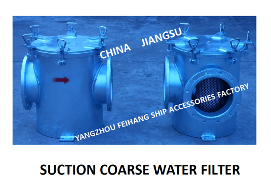 RIGHT ANGLE SUCTION COARSE WATER FILTER FOR BALLAST FIRE FIGHTING SYSTEM BLS250 CB / T497-2012 BODY CARBON STEEL GALVANI