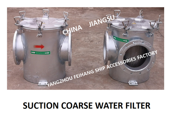 RIGHT ANGLE SUCTION COARSE WATER FILTER FOR BALLAST FIRE FIGHTING SYSTEM BLS250 CB / T497-2012 BODY CARBON STEEL GALVANI