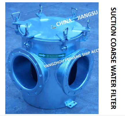 RIGHT ANGLE SUCTION COARSE WATER FILTER FOR BALLAST FIRE FIGHTING SYSTEM BLS250 CB / T497-2012 BODY CARBON STEEL GALVANI