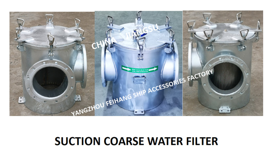 RIGHT ANGLE SUCTION COARSE WATER FILTER FOR BALLAST FIRE FIGHTING SYSTEM BLS250 CB / T497-2012 BODY CARBON STEEL GALVANI