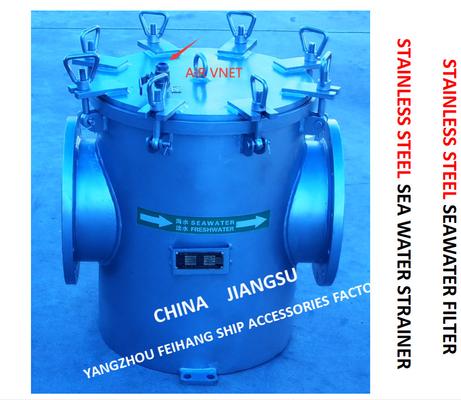 STAINLESS STEEL SEAWATER FILTER AT THE INLET OF DAILY FRESH WATER PUMP / STAINLESS STEEL SEAWATER FILTER OF BOILER WATER