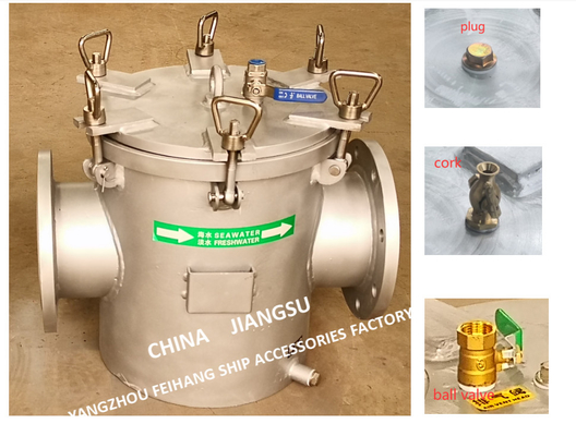 STAINLESS STEEL SEAWATER FILTER AT THE INLET OF DAILY FRESH WATER PUMP / STAINLESS STEEL SEAWATER FILTER OF BOILER WATER