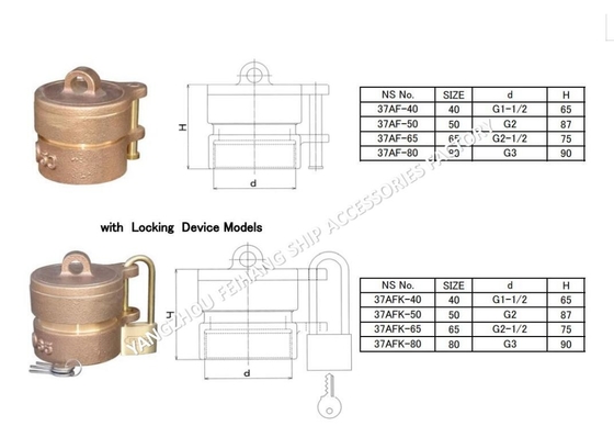 NC NO. 37AF FILLING CAPSIZE : G1-1/2 TO G3 37AF THREADED TYPE37AFK THREADED TYPE WITH LOCKING DEVICE