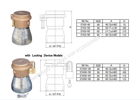 NC NO. 37AF  SOUNDING HEAD CAP SOUNDING TUBE CAP SOUNDING PIPE CAP 37AF-50A