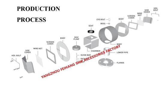 AIR PIPE HEAD BALL FLOAT TYPE-PIPE FROM TYPE AIR VENT HEAD FH-5K-350A BODY CARBON STEEL PROCESS WELDING