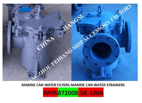 IMPA 872008 MARINE CAN WATER FILTERS-MARINE CAN WATER STRAINER S-TYPE 5K-125A JIS F7121 BODY-CAST IRON FILTER-STAINLESS