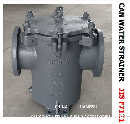 JIS 5K-200A CAN WATER STRAINERS MARINE CAN WATER FILTERS S-TYPE JISF 7121BODY - CAST IRON FILTER CARTRIDGE - STAINLESS S