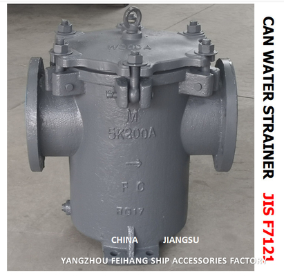 JIS 5K-200A CAN WATER STRAINERS MARINE CAN WATER FILTERS S-TYPE JISF 7121BODY - CAST IRON FILTER CARTRIDGE - STAINLESS S