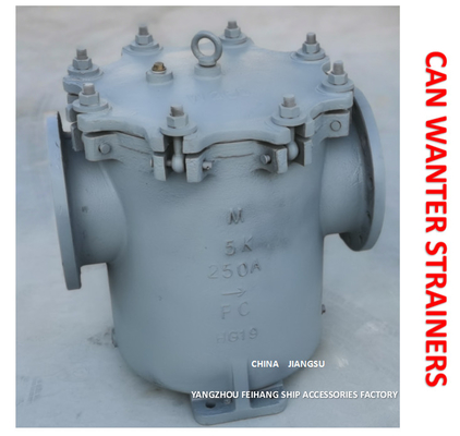 MARINE CAN WATER STRAINER S-TYPE 5K-350A JIS F7121 BODY-CAST IRON FILTER-STAINLESS STEEL