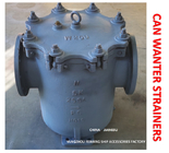 MARINE CAN WATER STRAINER S-TYPE 5K-350A JIS F7121 BODY-CAST IRON FILTER-STAINLESS STEEL