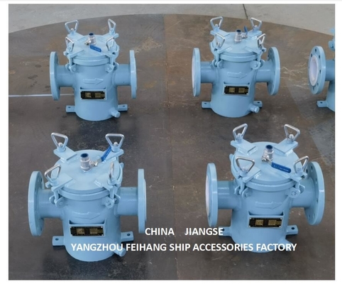 Seawater Suction Filter AS80 CB/T497-2012 Lined With PTFE  Body Material: Carbon Steel Filter Cartridge Material: Stainl