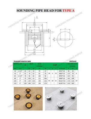 China A40 Cb/T3778 Sounding Pipe Head Assembly With O-Ring , Material Copper