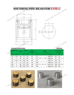 Model C50 Cb/T3778-99 Water Tank Sounding Plug - Sounding Cap - Sounding Pipe Head