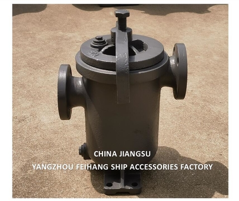 MARINE SINGLE OIL FILTER BODY CAST IRON WITH STAINLESS STEEL FILTER ELEMENT MODEL 5K-50A S-TYPE JIS F7209