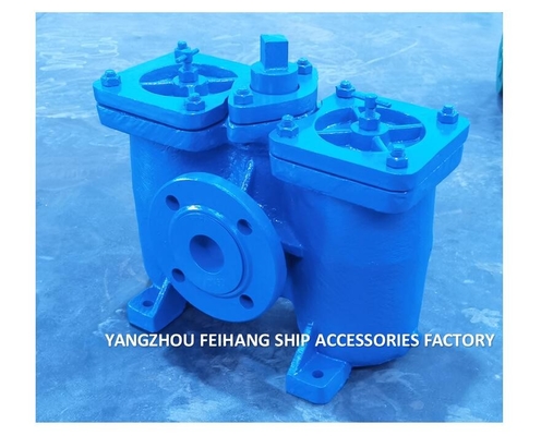 Duplex Oil Filter & Double Oil Strainers Model AS16050 CB/T425 Cast Iron Body With Stainless Steel Filter Element
