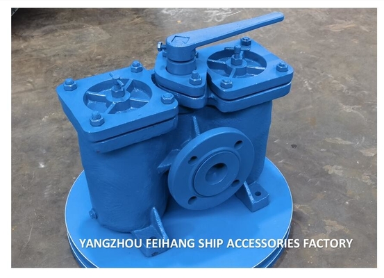 Duplex Oil Filter & Double Oil Strainers Model AS16050 CB/T425 Cast Iron Body With Stainless Steel Filter Element