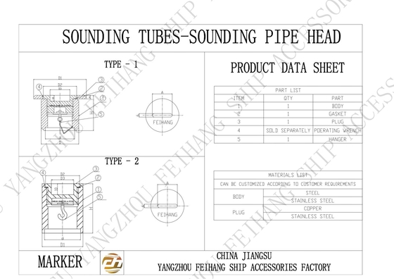 Stainless Steel Threaded Sounding Pipe Head Meets Standard GB/T3778-99