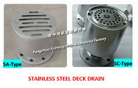 Watertight deck drain SAS80 and marine stainless steel deck drain SA80
