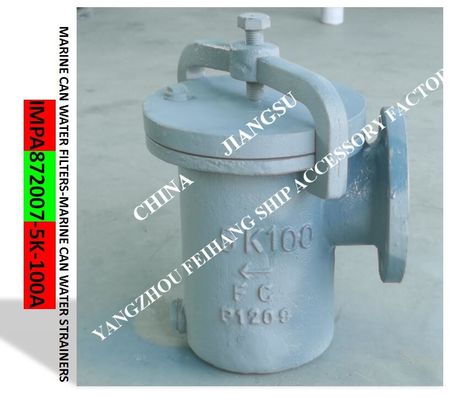 IMPA872007-JIS 5K-100A LA-TYPE Bilge fire pump inlet right-angle cylindrical sea water filter