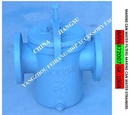 IMPA872007-JIS 5K-100A- LA-TYPE host sea water pump inlet right-angle cylindrical sea water filter