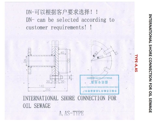 A10100 Oily Sewage International Shore Connection CB/T3657-94, Oily Sewage International Shore Connection AS6100 CB/T365