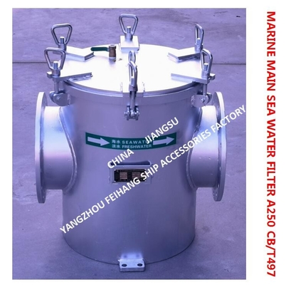 Carbon Steel Galvanized Seawater Filter For Main Machine Seawater Pump Imported MODEL-A250 CB/T497-94