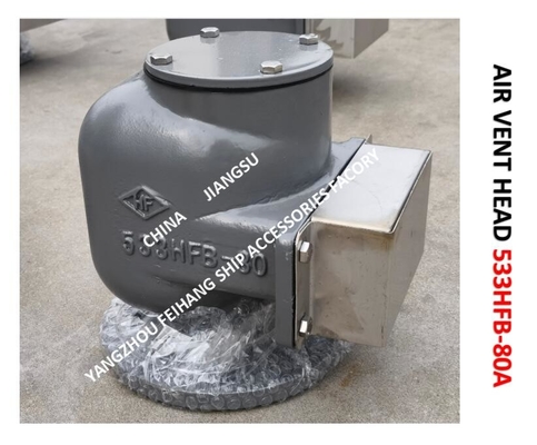 Air Pipe Head  For FPT Cabin Pontoon Type Oil Tank Modle:533HFO-80A Body Cast Iron, Internal Parts - Stainless Steel Fl