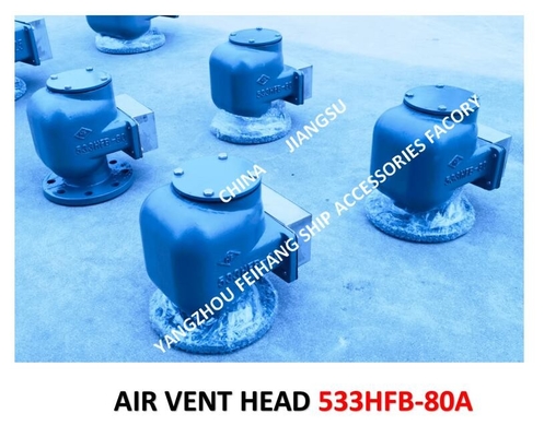 Air Pipe Head  For FPT Cabin Pontoon Type Oil Tank Modle:533HFO-80A Body Cast Iron, Internal Parts - Stainless Steel Fl