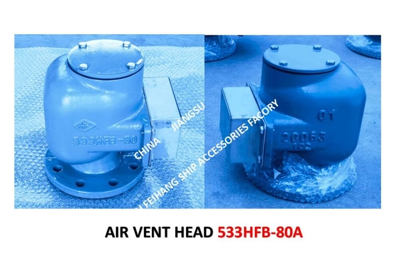 Air Pipe Head  For FPT Cabin Pontoon Type Oil Tank Modle:533HFO-80A Body Cast Iron, Internal Parts - Stainless Steel Fl