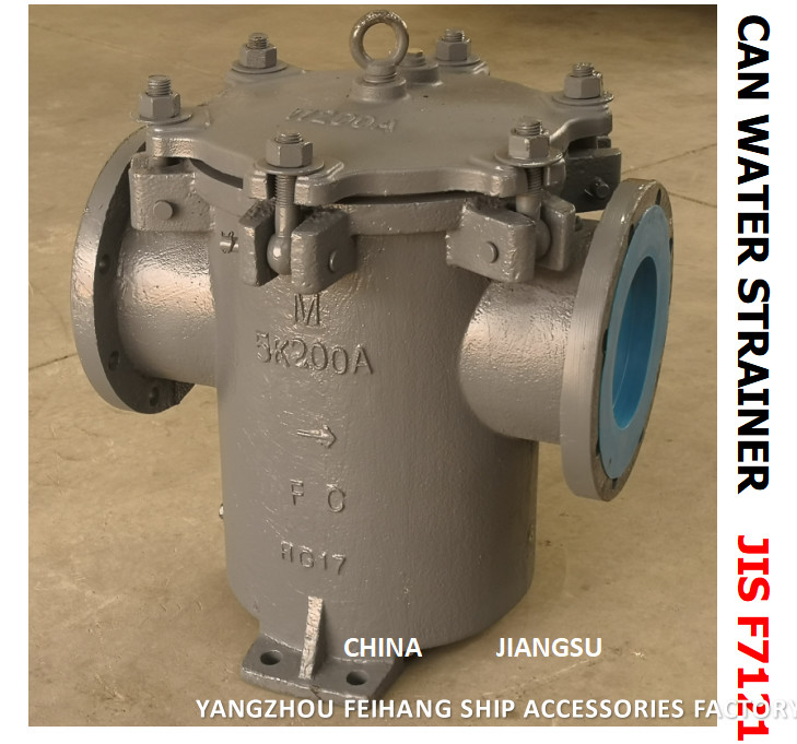 JIS 5K-200A CAN WATER STRAINERS MARINE CAN WATER FILTERS S-TYPE JISF 7121BODY - CAST IRON FILTER CARTRIDGE - STAINLESS S