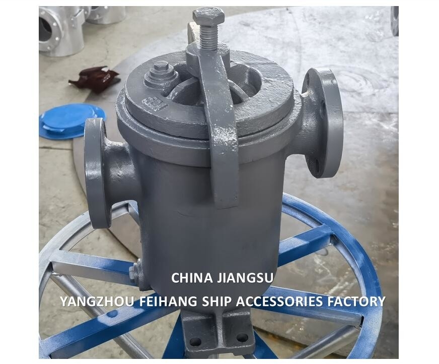 MARINE SINGLE OIL FILTER BODY CAST IRON WITH STAINLESS STEEL FILTER ELEMENT MODEL 5K-50A S-TYPE JIS F7209